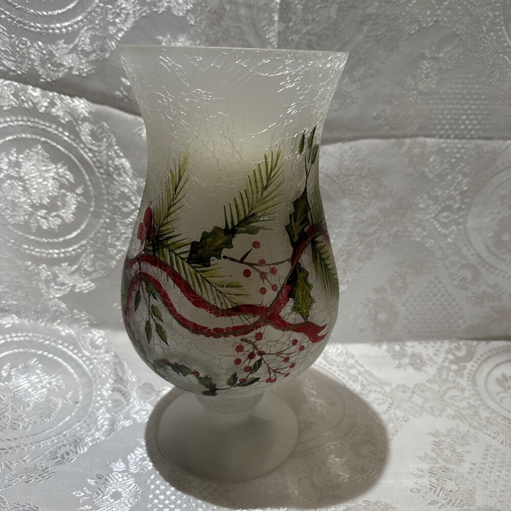 Home Essentials Hurricane Christmas  Themed Candle Holder